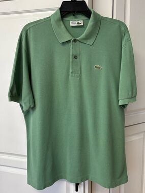 Vintage 70’s/80’s LACOSTE Green Pique Polo Shirt sz 6 or XL